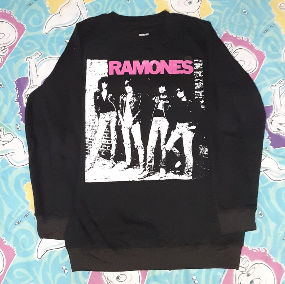 Ramones Sweatshirt Punk Rock Ladies Pink Logo